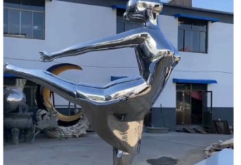 鏡面美女雕塑廠家 大型擺件 現代不銹鋼美女雕塑廠