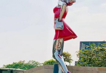 創意女孩雕塑廠家 現代廣場小品 公園不銹鋼女孩雕塑廠