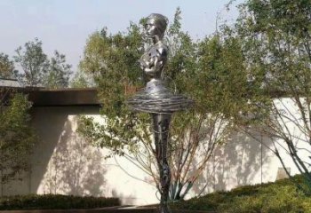 異形女子雕塑廠家 現(xiàn)代公園小品 創(chuàng)意不銹鋼女子雕塑工廠