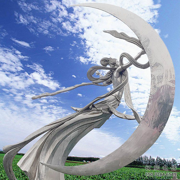 創意飛天雕塑廠家 風景區小品 公園不銹鋼飛天雕塑廠