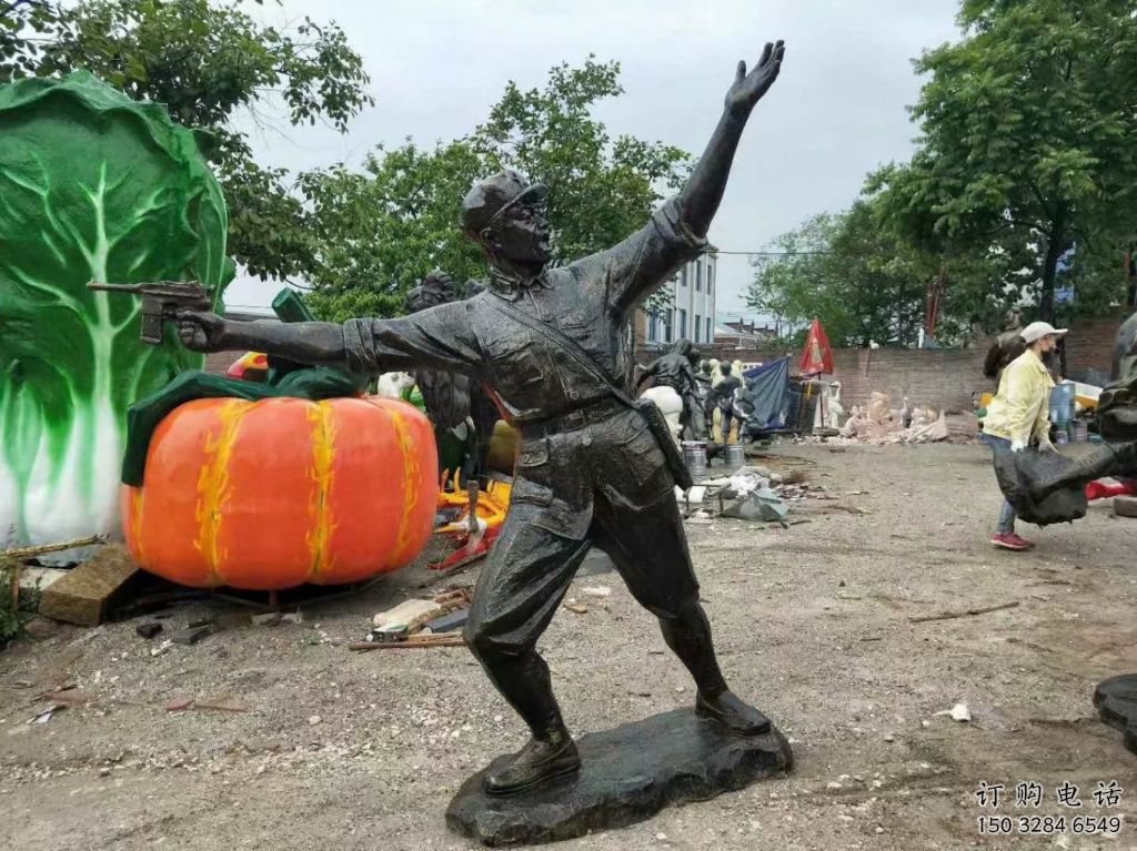 博物館紅軍雕塑廠家 烤漆現代小品 現代紅軍雕塑定做