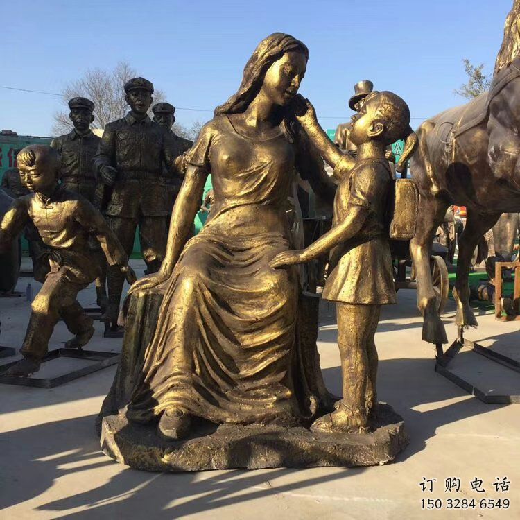 公園母愛雕塑廠家 戶外擺件 現代不銹鋼母愛雕塑廠