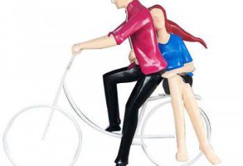 現(xiàn)代騎車人雕塑廠家 大型別墅區(qū)擺件 不銹鋼騎車人雕塑廠