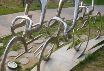 異形騎車雕塑廠家 現(xiàn)代公園小品 戶外不銹鋼騎車雕塑制作