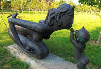 戶外母愛雕塑廠家 噴漆小品  廣場不銹鋼母愛雕塑廠