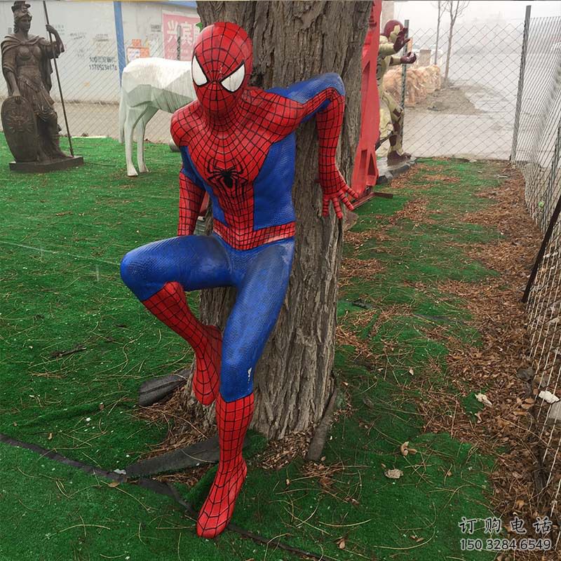 烤漆蜘蛛俠雕塑廠家  現代小品  大型蜘蛛俠雕塑生產制作