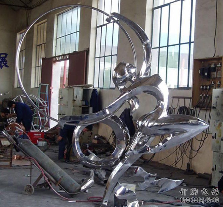 鏡面體操雕塑廠家 大型擺件  公園不銹鋼體操雕塑加工