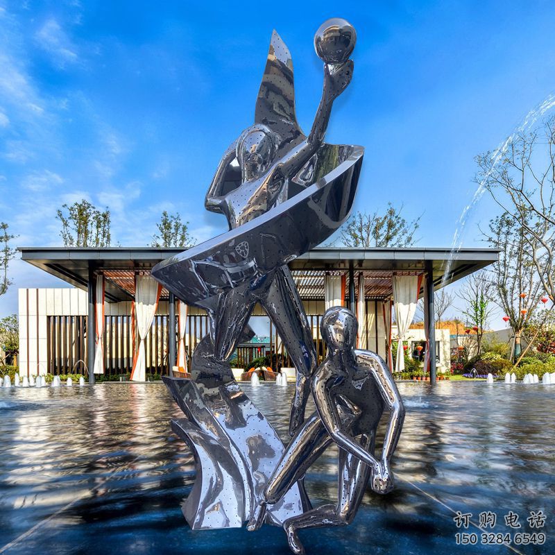 體育體操雕塑廠家 鏡面運(yùn)動小品 商業(yè)街不銹鋼體操雕塑廠