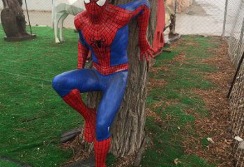烤漆蜘蛛俠雕塑廠家 現代小品 大型蜘蛛俠雕塑生產制作