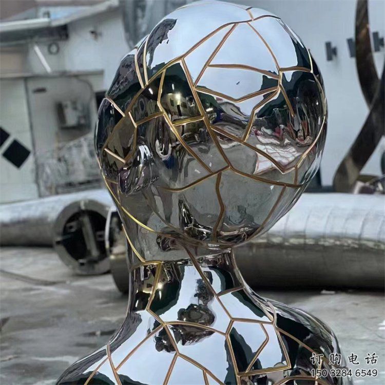 大型人頭雕塑廠家 鍛造小品  現代不銹鋼人頭雕塑廠