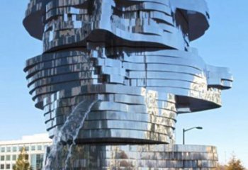 幾何頭像雕塑廠家  公園小品  異形不銹鋼頭像雕塑廠