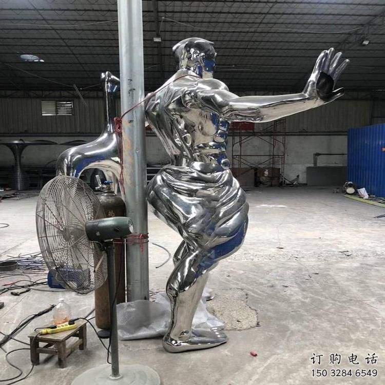 鏡面武士雕塑廠家 公園小品 房地產武士雕塑廠