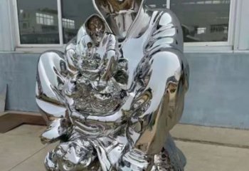 鏡面老頭雕塑廠家 大型擺件  戶外不銹鋼老頭雕塑廠