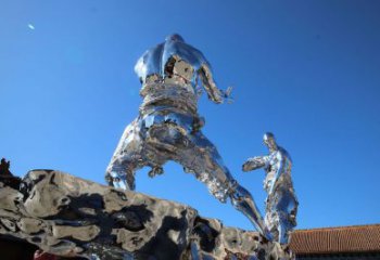 抽象老頭雕塑廠家 創意小品  戶外不銹鋼老頭雕塑定做