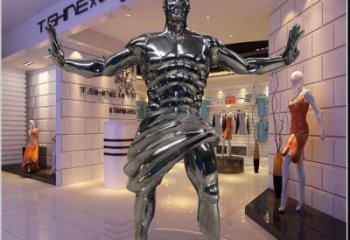 戶外老頭雕塑廠家 現代鏡面小品  抽象不銹鋼老頭雕塑制作