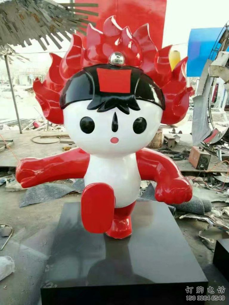 彩繪福娃雕塑廠家  現代擺件 街頭不銹鋼福娃雕塑廠