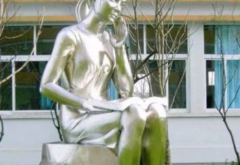 拉絲小學(xué)生雕塑廠家 創(chuàng)意不銹鋼公園擺件