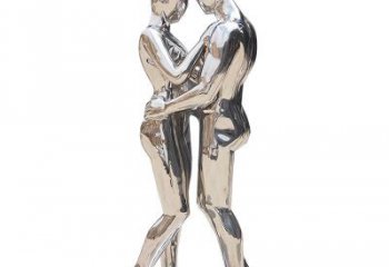 廣場情侶雕塑廠家  現(xiàn)代小品  鏡面不銹鋼情侶雕塑廠