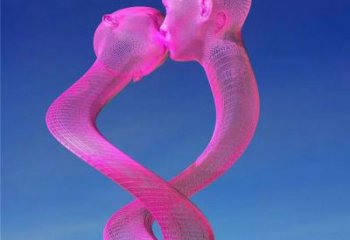 鏤空情侶雕塑廠家 園林小品  烤漆不銹鋼情侶雕塑廠