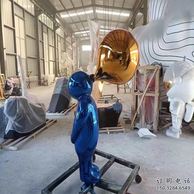 異形人偶雕塑廠家 現代小品  幾何不銹鋼人偶雕塑廠