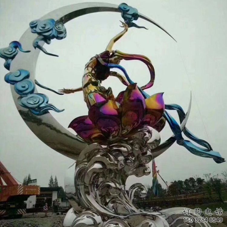 創(chuàng)意仙女雕塑廠家  戶外小品 公園不銹鋼仙女雕塑廠