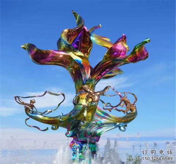 公園仙女雕塑廠家 戶外擺件  創意不銹鋼仙女雕塑廠