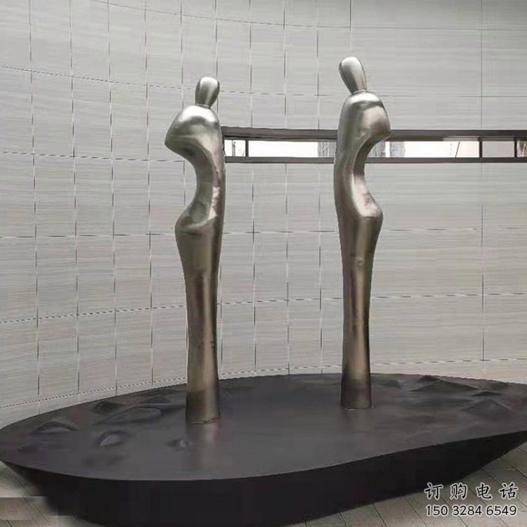 幾何仕女雕塑廠家  創(chuàng)意小品  現(xiàn)代不銹鋼仕女雕塑廠