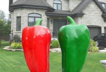 抽象辣椒雕塑廠家 仿真小品 烤漆不銹鋼辣椒雕塑廠