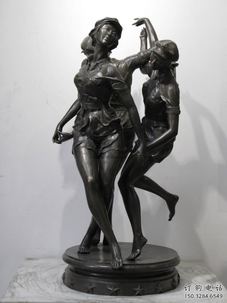 抽象跳舞雕塑廠家  仿古公園小品  烤漆跳舞雕塑報價