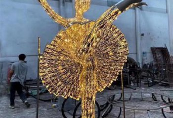 鏤空芭蕾舞雕塑廠家 園林小品 不銹鋼燈光芭蕾舞雕塑廠