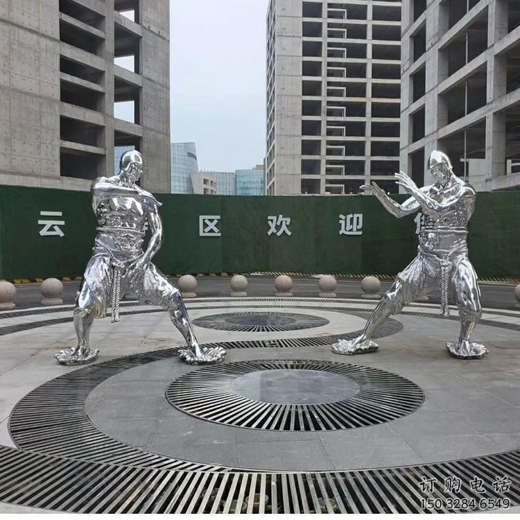 鏡面男子雕塑廠家 大型擺件  廣場不銹鋼男子雕塑廠