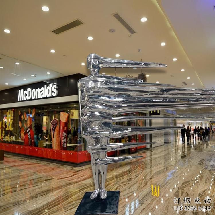 鏡面男人雕塑廠家 大型擺件  大型商場不銹鋼男人雕塑廠