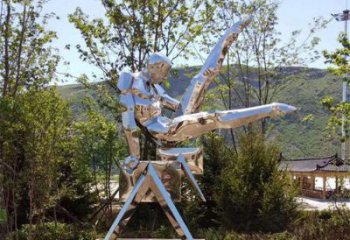 草地青少年雕塑廠家 現代公園小品 大型不銹鋼青少年雕塑制作