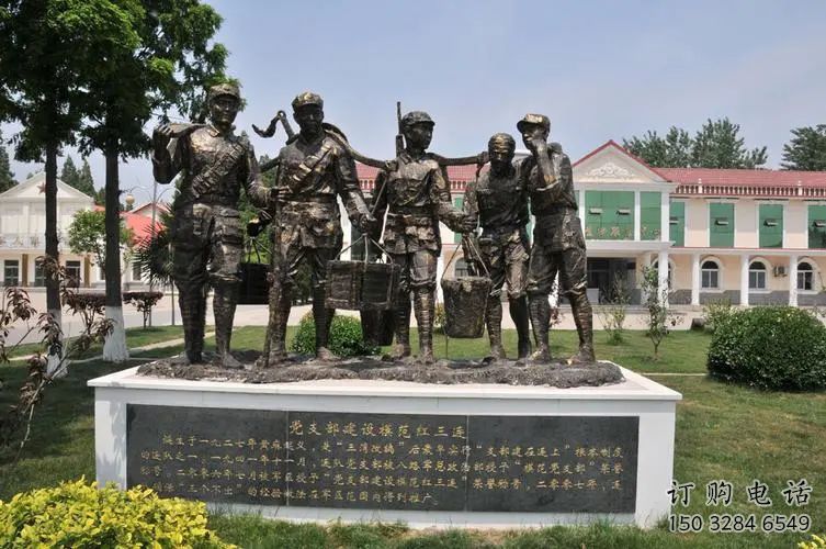 戶外擁軍雕塑廠家 噴漆小品  公園擁軍雕塑報價