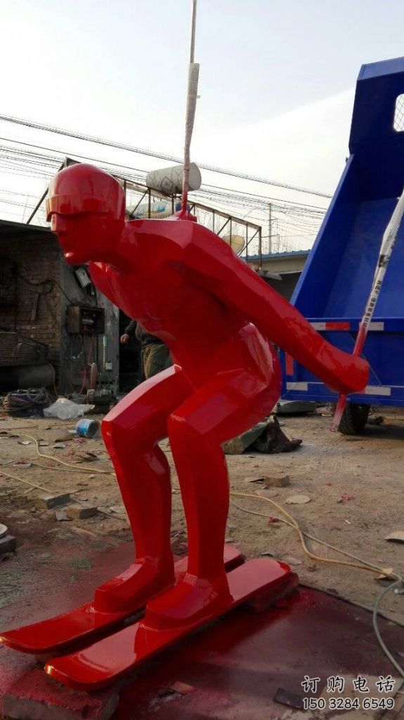 現代滑板雕塑廠家 大型體育擺件  烤漆不銹鋼滑板雕塑制作