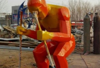 噴漆滑板雕塑廠家 中式小品  公園不銹鋼滑板雕塑廠