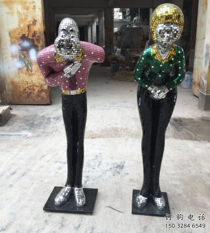 電鍍迎賓雕塑廠(chǎng)家 園林?jǐn)[件  大型不銹鋼迎賓雕塑廠(chǎng)