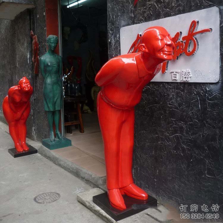 烤漆迎賓雕塑廠家  廣場小品  創意不銹鋼迎賓雕塑廠