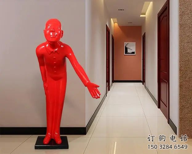 噴漆迎賓雕塑廠家 中式小品  戶外不銹鋼迎賓雕塑制作