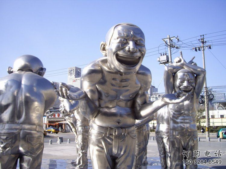 鏡面小丑雕塑廠家 大型擺件  公園不銹鋼小丑雕塑廠