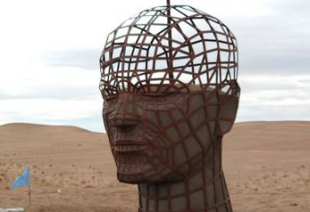 鏤空大頭入雕塑廠家 園林小品  戶外不銹鋼大頭入雕塑廠