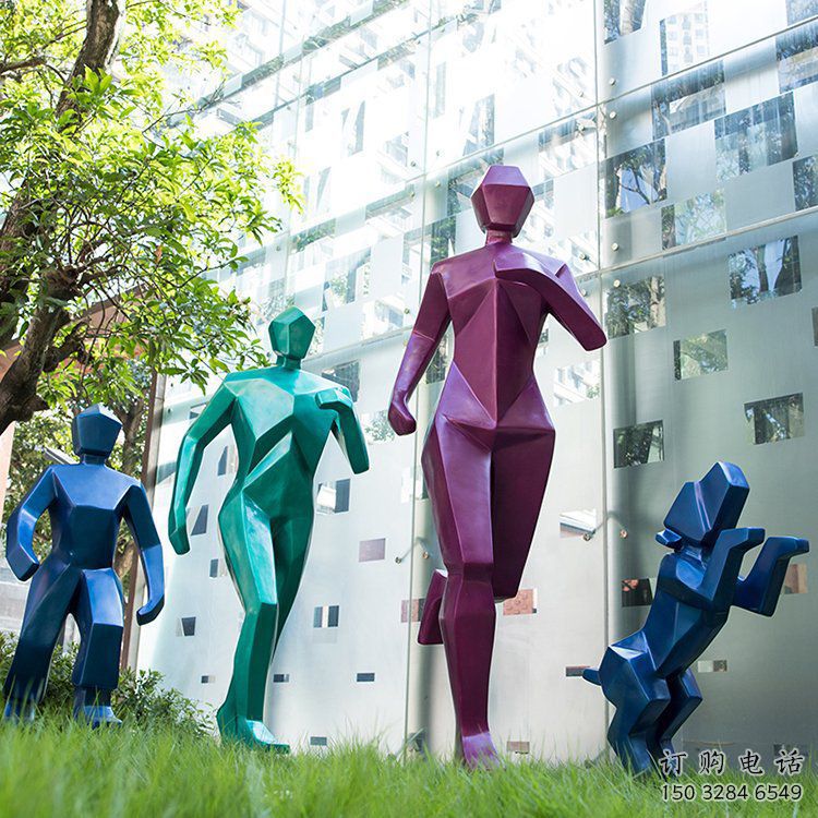 切面健兒雕塑廠家 庭院擺件  烤漆不銹鋼健兒雕塑廠