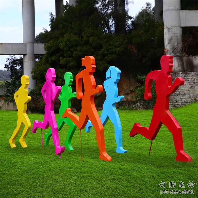 運(yùn)動(dòng)健兒雕塑廠家 彩繪剪紙小品 校園不銹鋼健兒雕塑廠