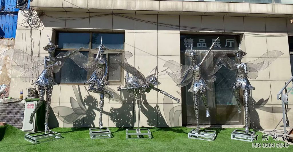 異形花仙子雕塑廠家 現代小品  公園不銹鋼花仙子雕塑廠