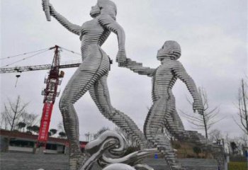 體育健兒雕塑廠家 運動小品  廣場不銹鋼健兒雕塑廠