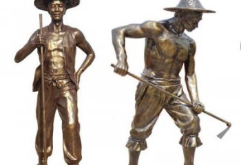 烤漆農民雕塑廠家 公園小品 戶外仿古農民雕塑廠