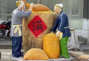 彩繪農民雕塑廠家 公園擺件 街頭農民雕塑廠