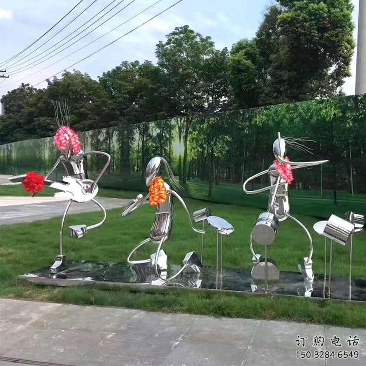 鏡面音樂人雕塑廠家 大型擺件  現(xiàn)代不銹鋼音樂人雕塑廠
