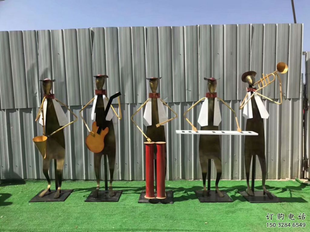 音樂(lè)樂(lè)隊(duì)雕塑廠家  創(chuàng)意擺件  大型樂(lè)隊(duì)雕塑廠