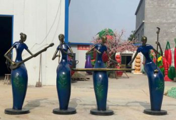 彩繪樂隊(duì)雕塑廠家  公園擺件 街頭樂隊(duì)雕塑廠